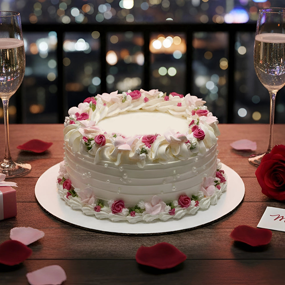 Valentine's Whimsical Rose Bliss Cake