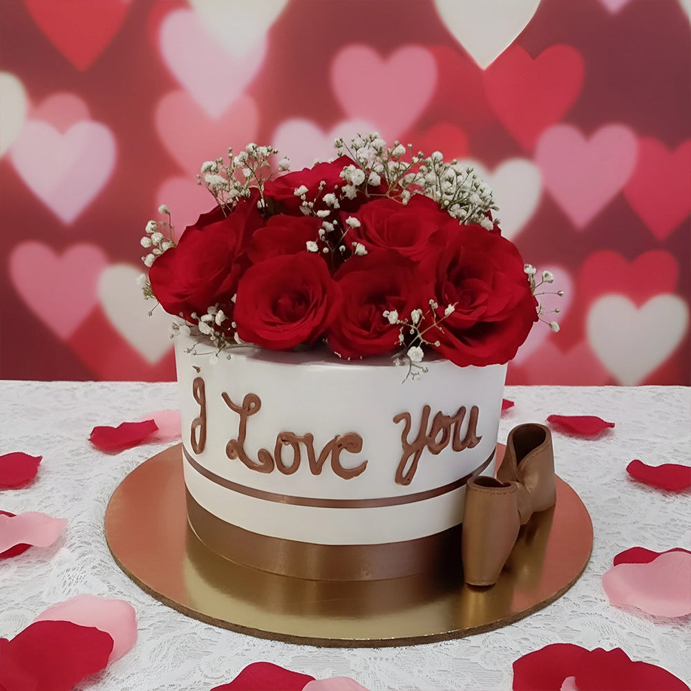 Valentine's Gilded "I Love You" Cake