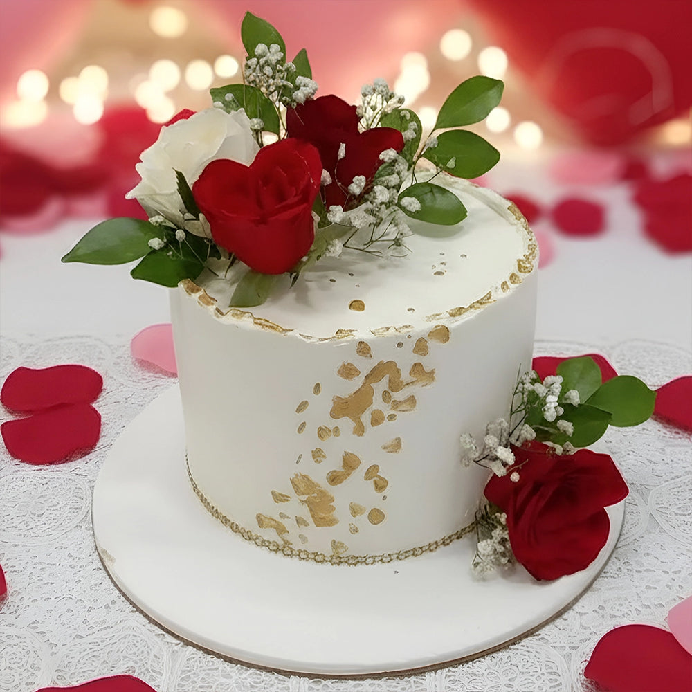 Valentine's Gold Dusted Truffle Cake