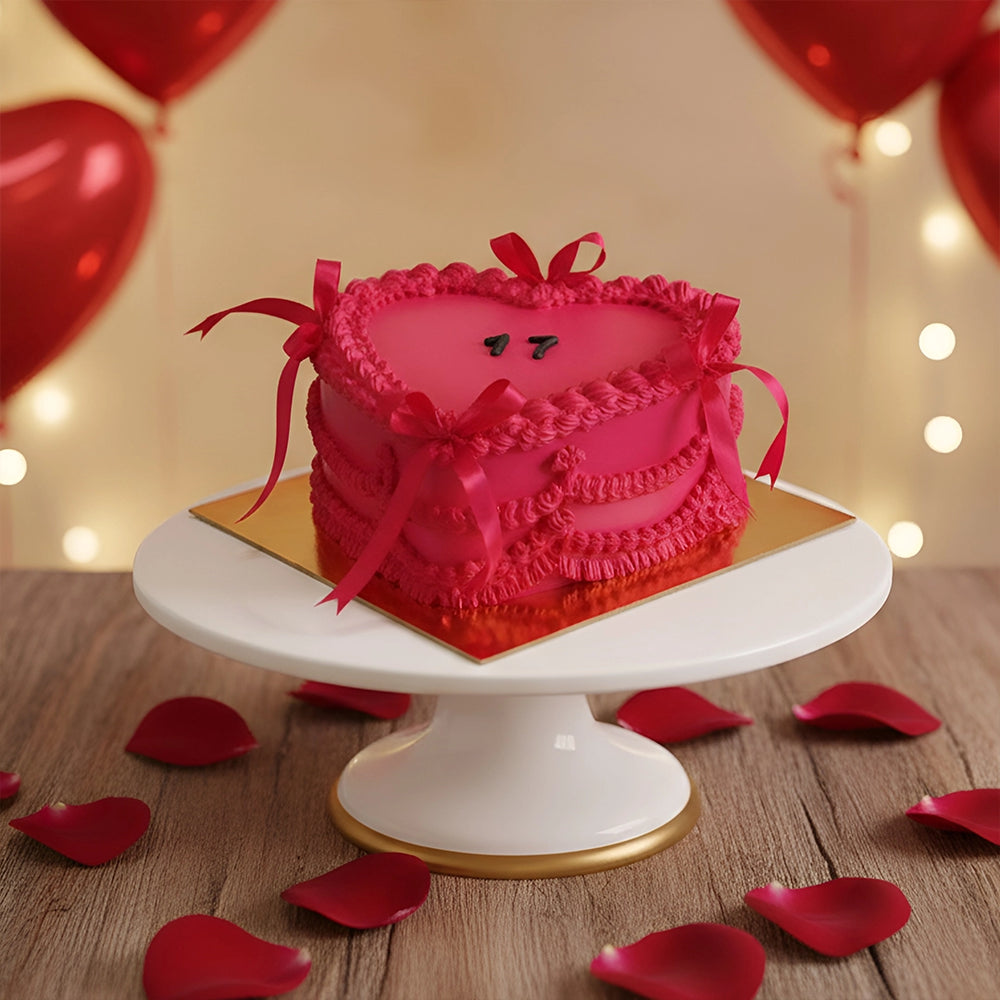 Valentine's Vintage Heart Cake